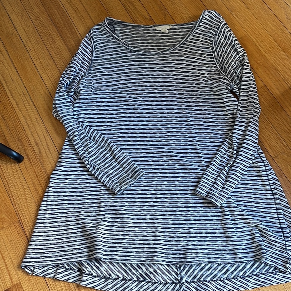 Kenji. Black and white knit top US 2x